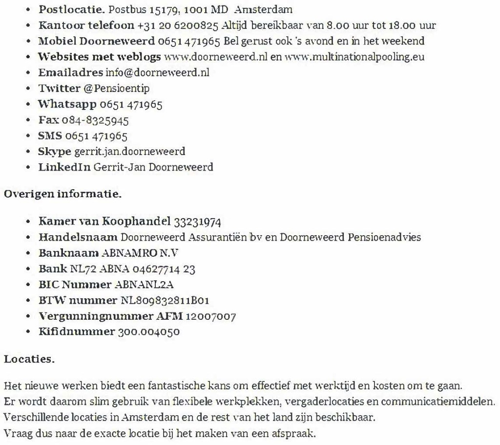 Contactgegevens Consumentenbond